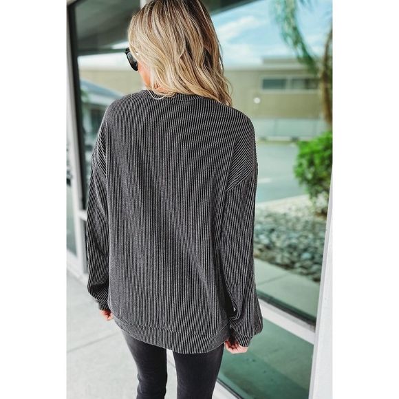 Azura Exchange  Black NASHVILLE MUSIC CITY Corded Graphic Sweatshirt - Picture 2 of 13